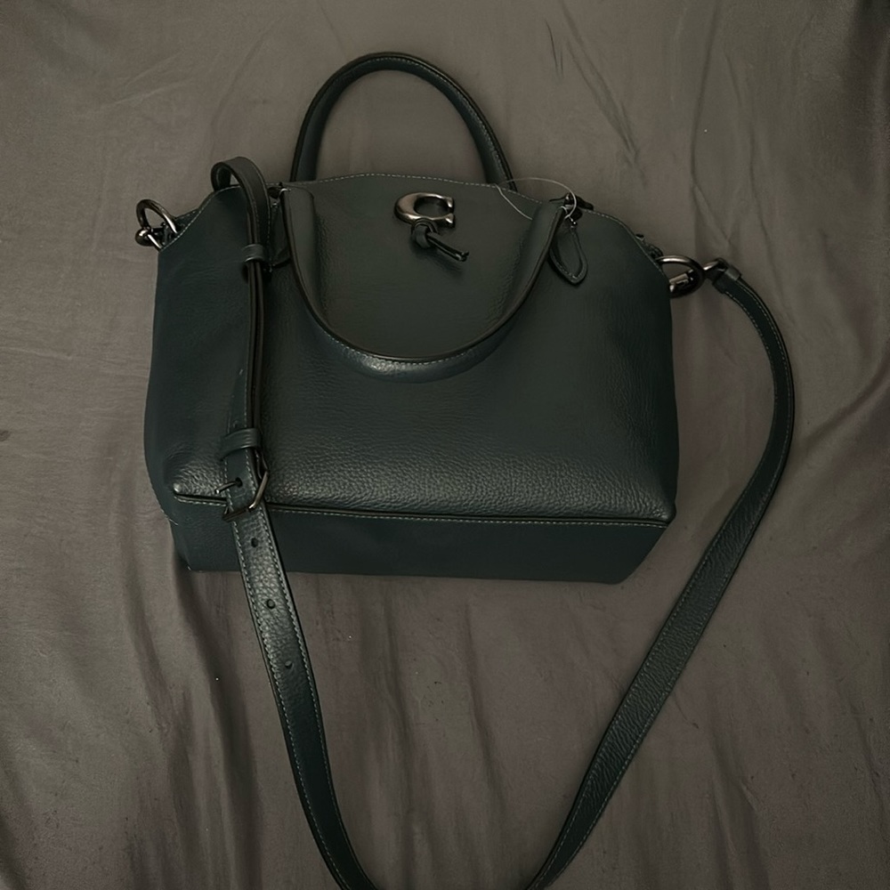 Coach Reminds Satchel Coach Remi Pebbled Forest Green Leather -NWT